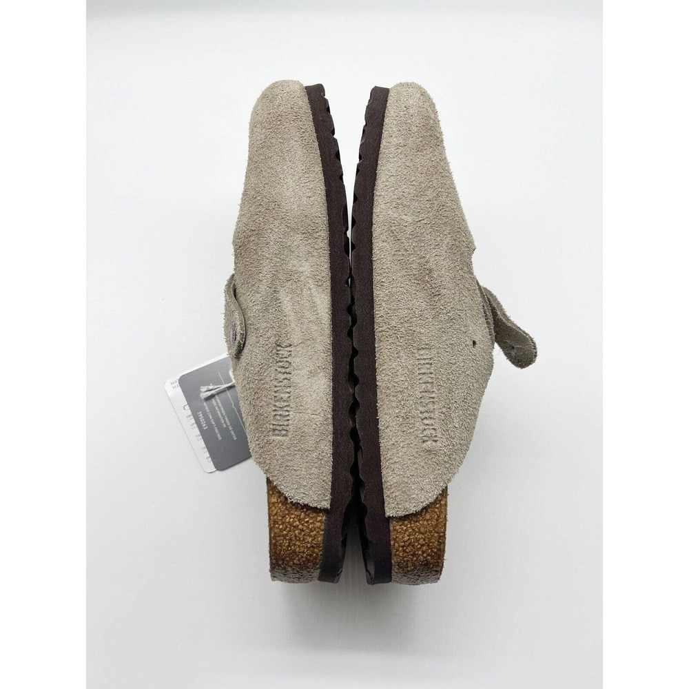 Birkenstock Boston Taupe Soft Footbed Comfort Cork Sole Slip Ons Size 6.5 - Picture 7 of 10